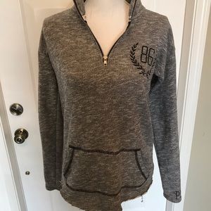 PINK VS quarter zip top with kangaroo pocket